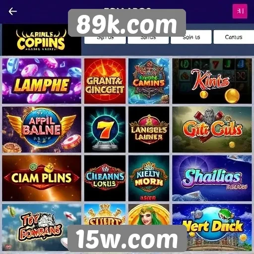 Comparação de jogos populares disponíveis no 89k.com